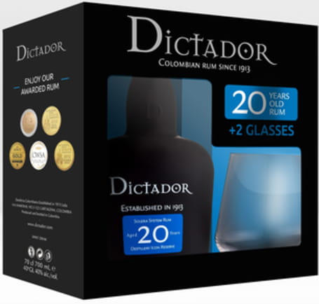 Dictador Solera 20y 0,7l 40% + 2x sklo 0,7l
