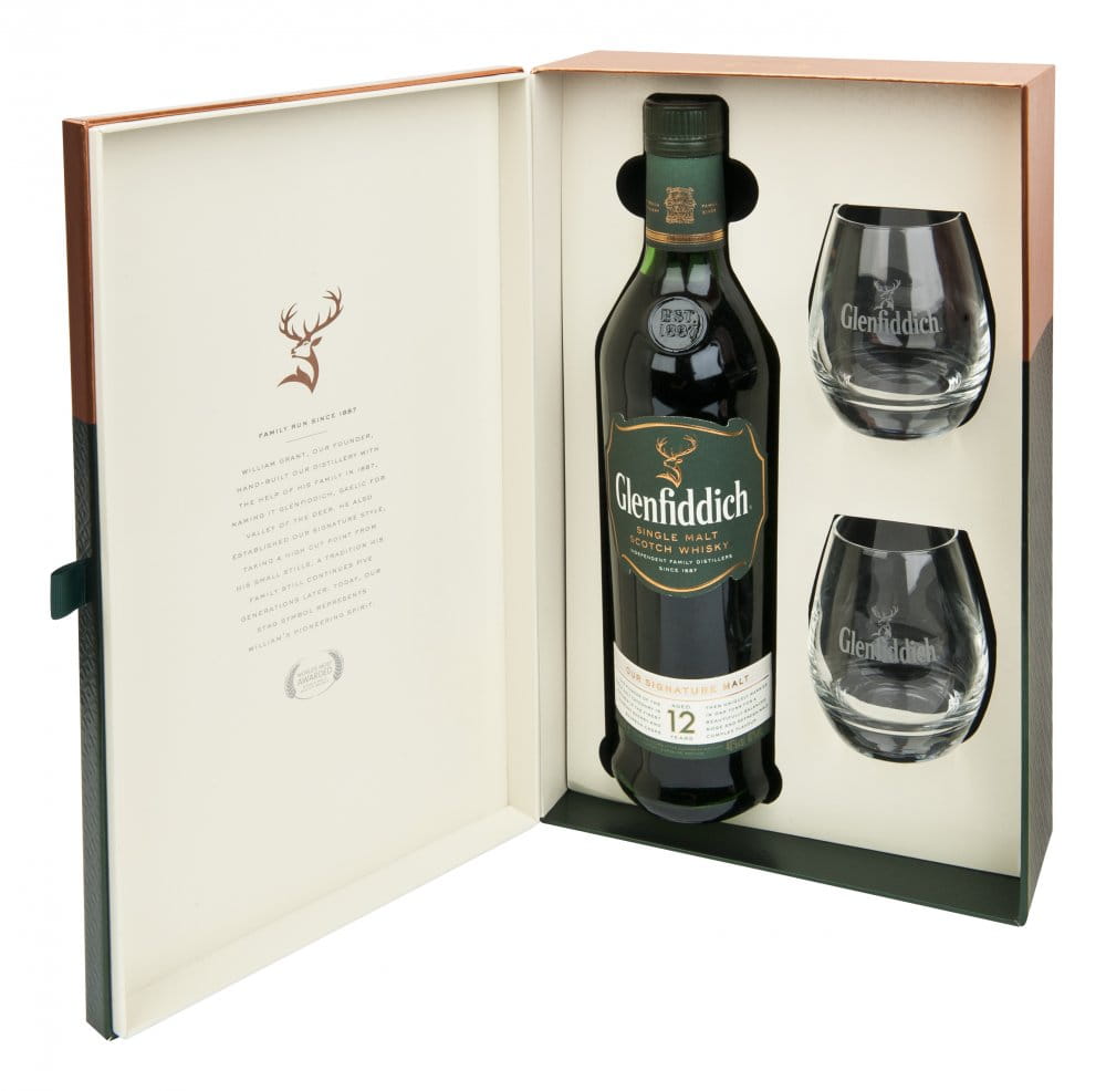 Glenfiddich 12y 0,7l 40% + 2x sklo GB