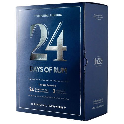 Rumový adventní kalendář 2024 24×0,02l 41,3% + 2x sklo GB