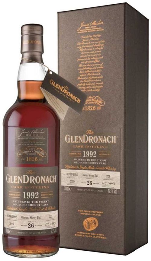 GlenDronach Single Cask 26y 1992 0,7l 56,5% GB L.E. Cask 221 / Rok lahvování 2019