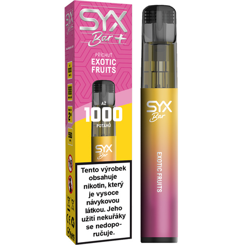 Elektronická cigareta jednorázová Syx Bar+ 1000 Exotic Fruits 16,5mg/ml